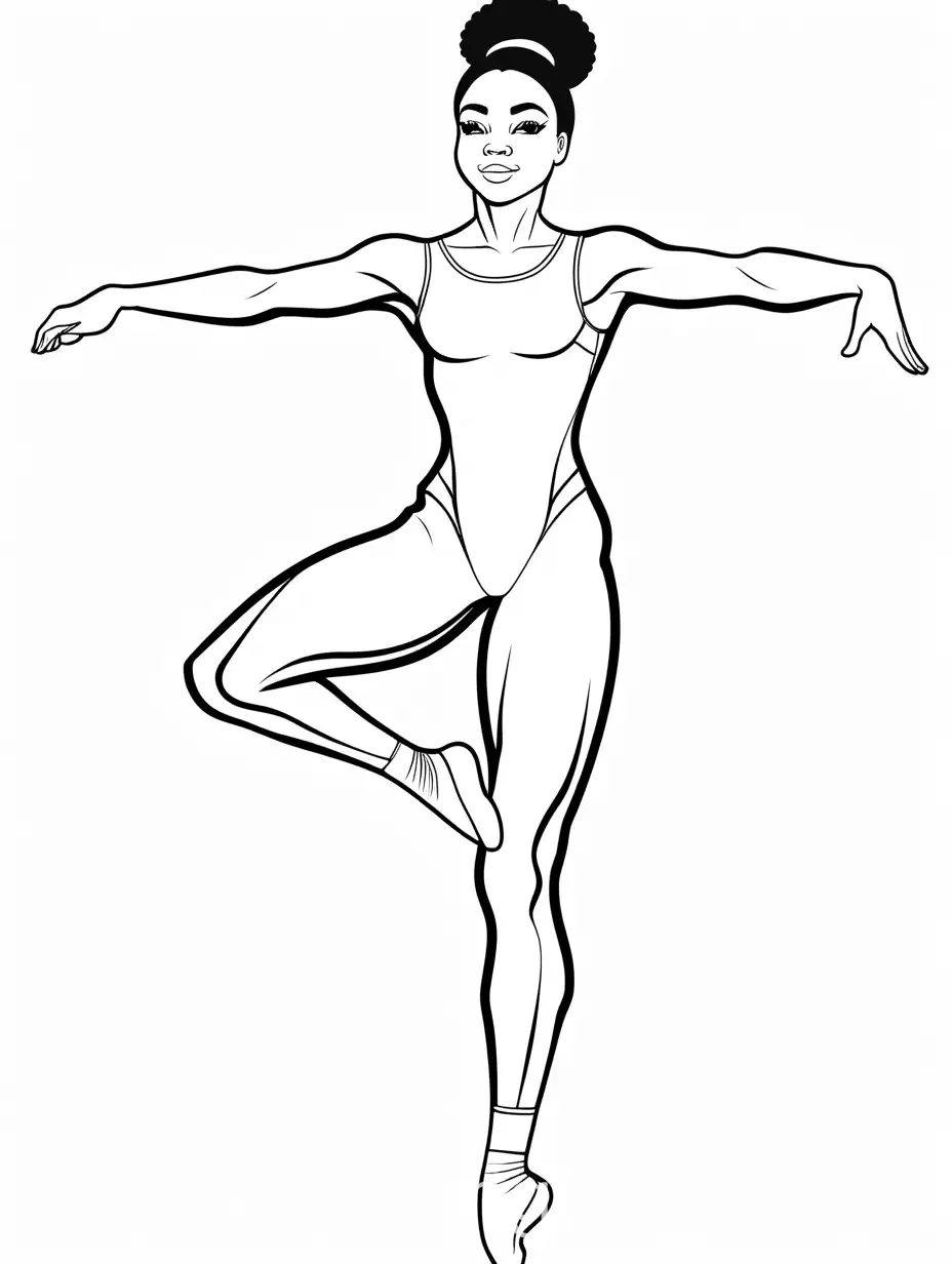 Simple-Muscular-African-American-Gymnast-Coloring-Page