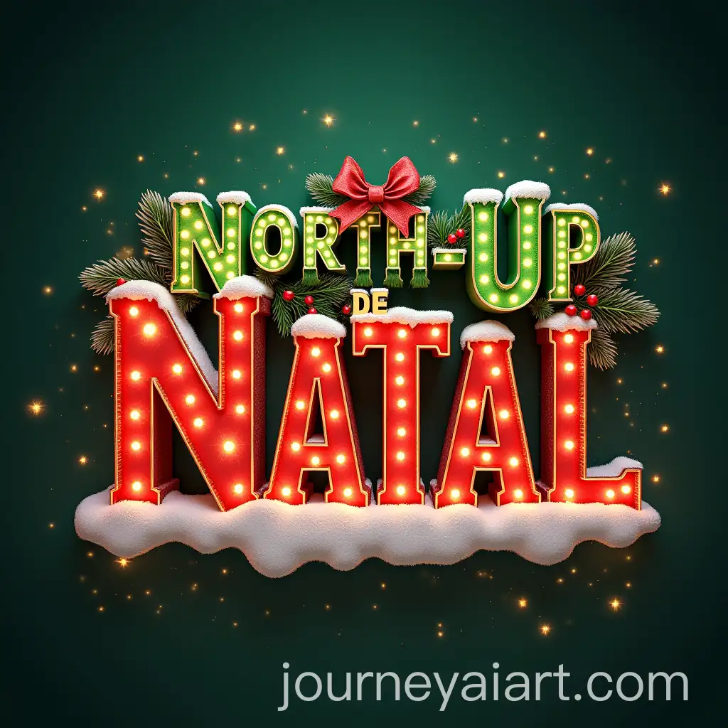 Festive-3D-Christmas-Logo-NORTHUP-DE-NATAL-with-Snowflakes-and-Glowing-Lights