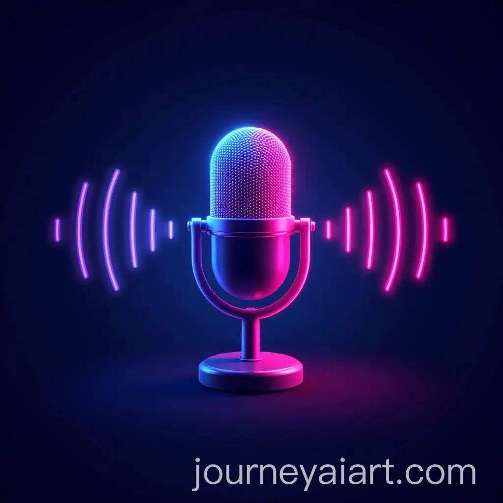 Energetic-Glowing-Microphone-with-Neon-Soundwaves