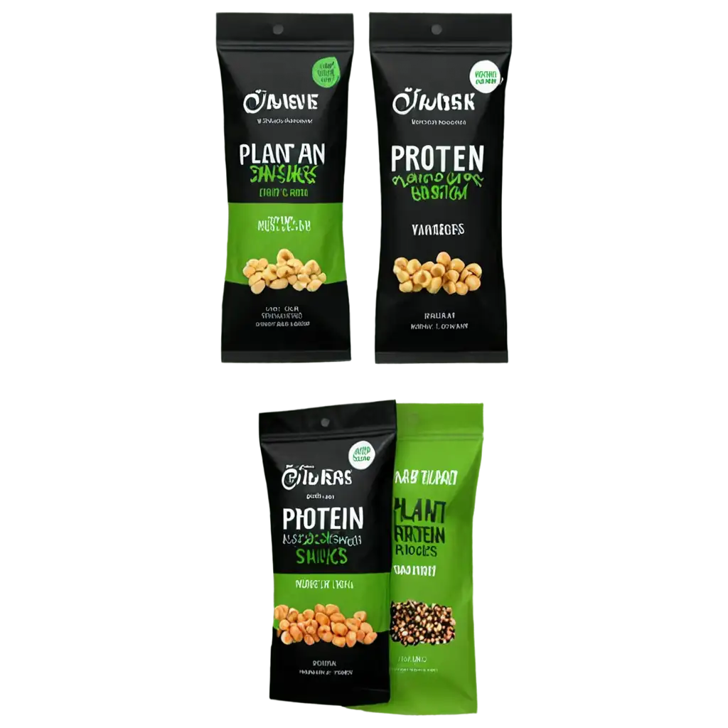 Plant-Based-Protein-Snacks-in-Black-and-Green-Packaging-PNG-Image