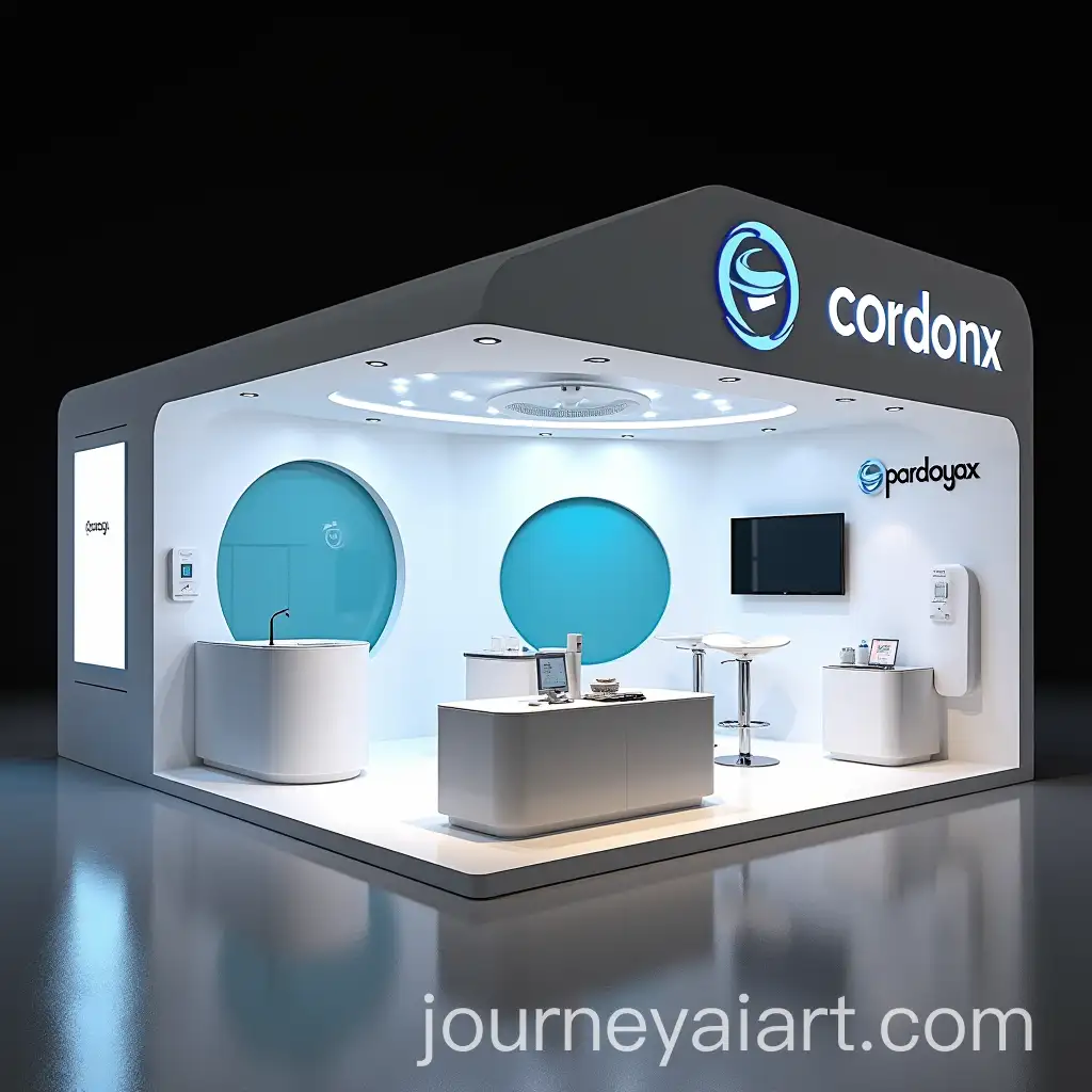 Modern-Minimalist-Medical-Congress-Booth-with-Parodontax-andAI-Image-Prompt-Expansion-Corega-Branding