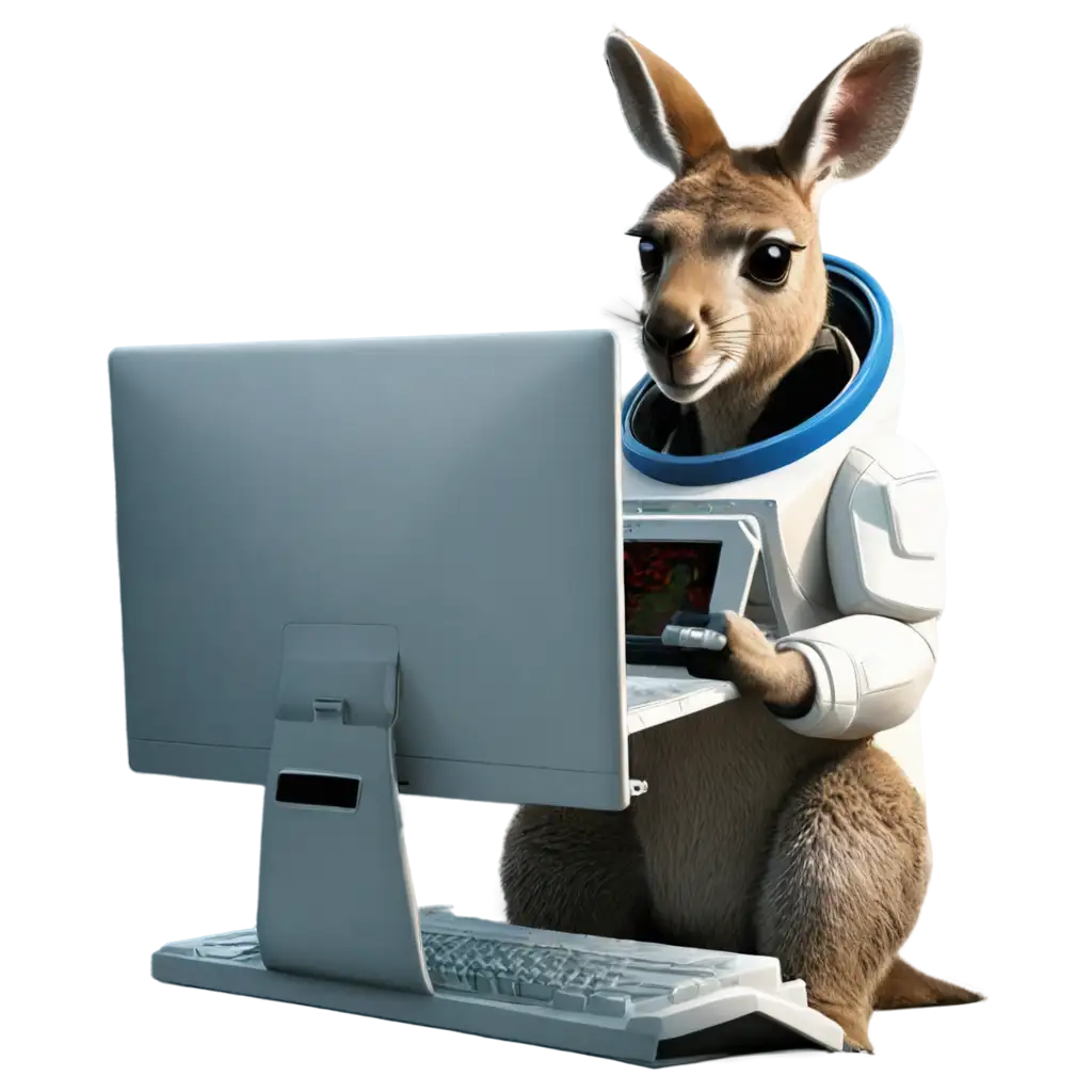 Cool-Kangaroo-with-Space-Suit-Hacking-a-Computer-PNG-Image-Concept