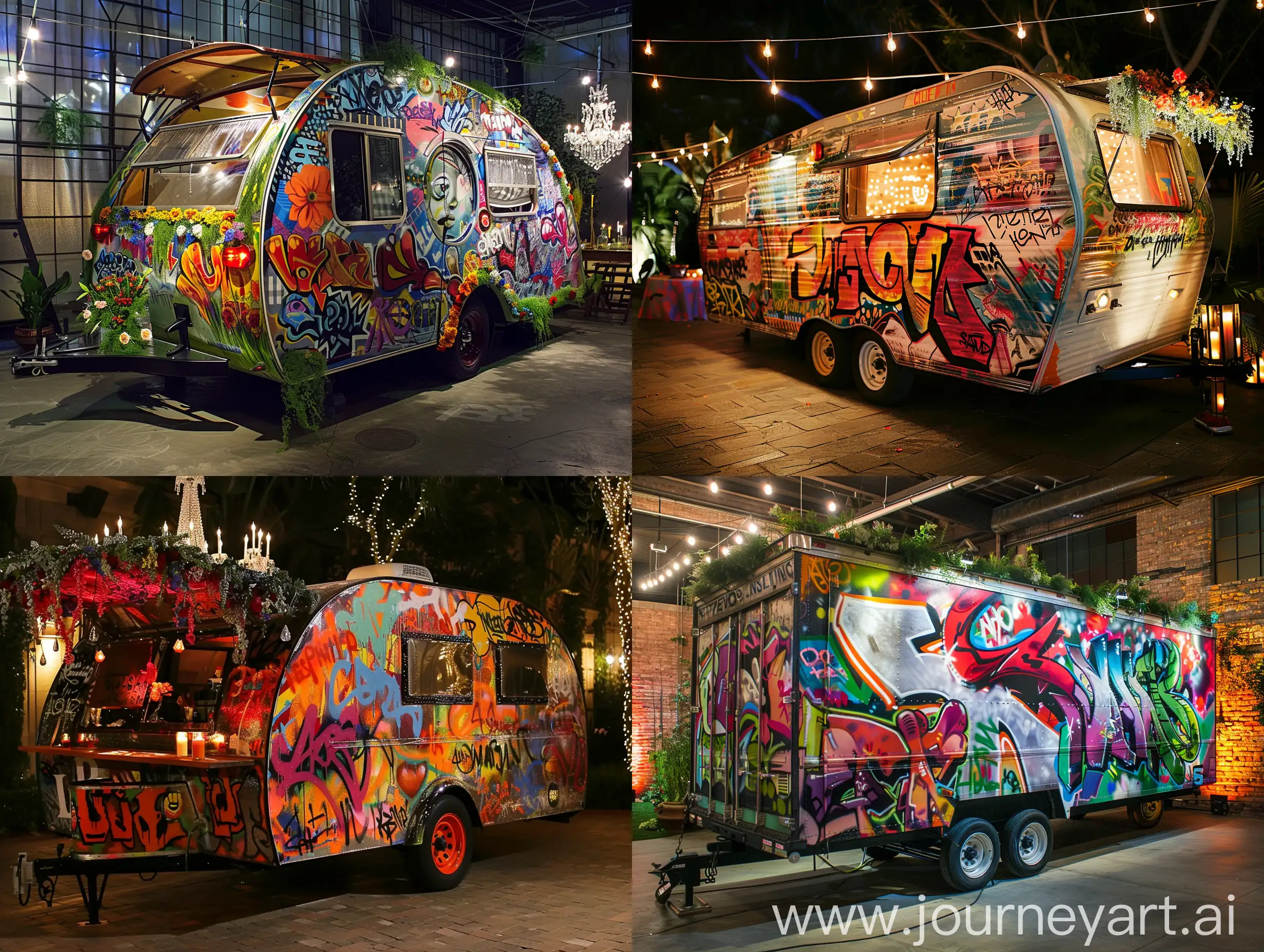 Graffiti-Decorated-Wedding-Car-Trailer