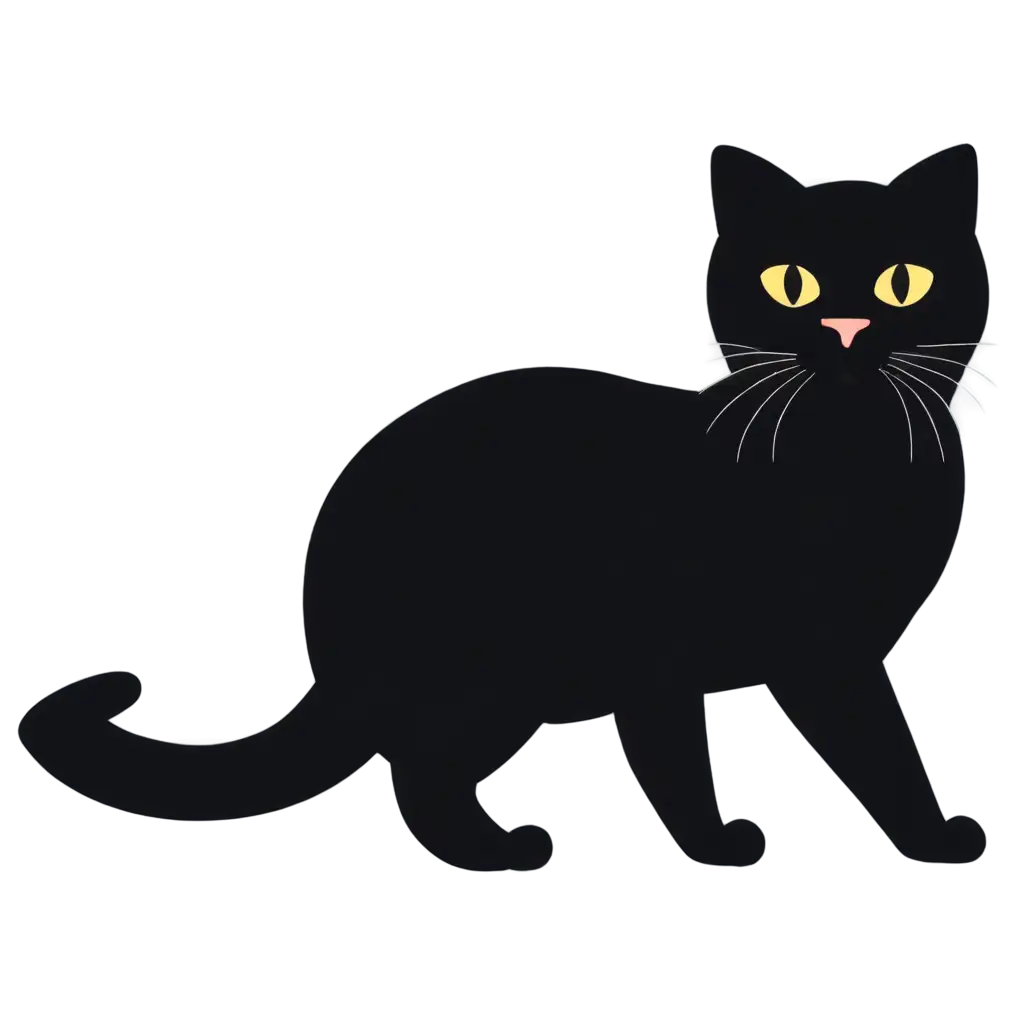 Vibrant-Flat-Style-Cat-Illustration-in-PNG-Format-for-HighQuality-Graphics