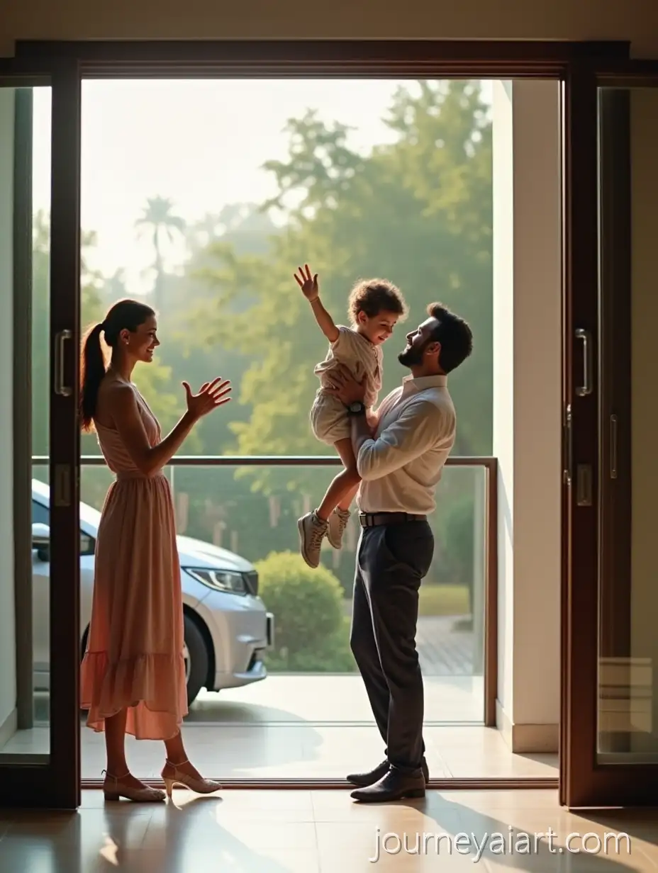 Luxury-Modern-Duplex-Bungalow-with-IndianFamily-in-luxurious-bungalow-Family-and-Panoramic-Balcony-View