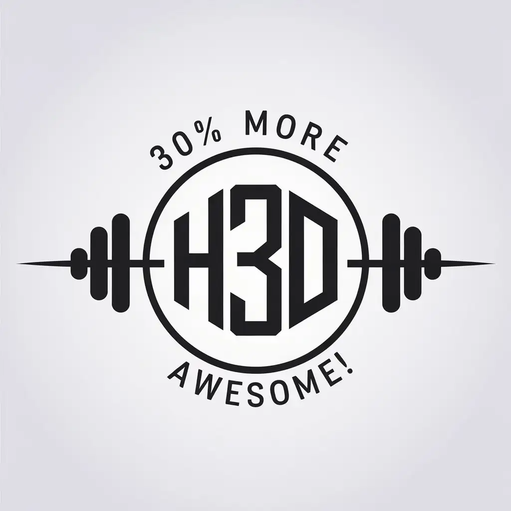 LOGO Design for 30 More Awesome Minimalistic with H30 Symbol for Sports Fitness Industry