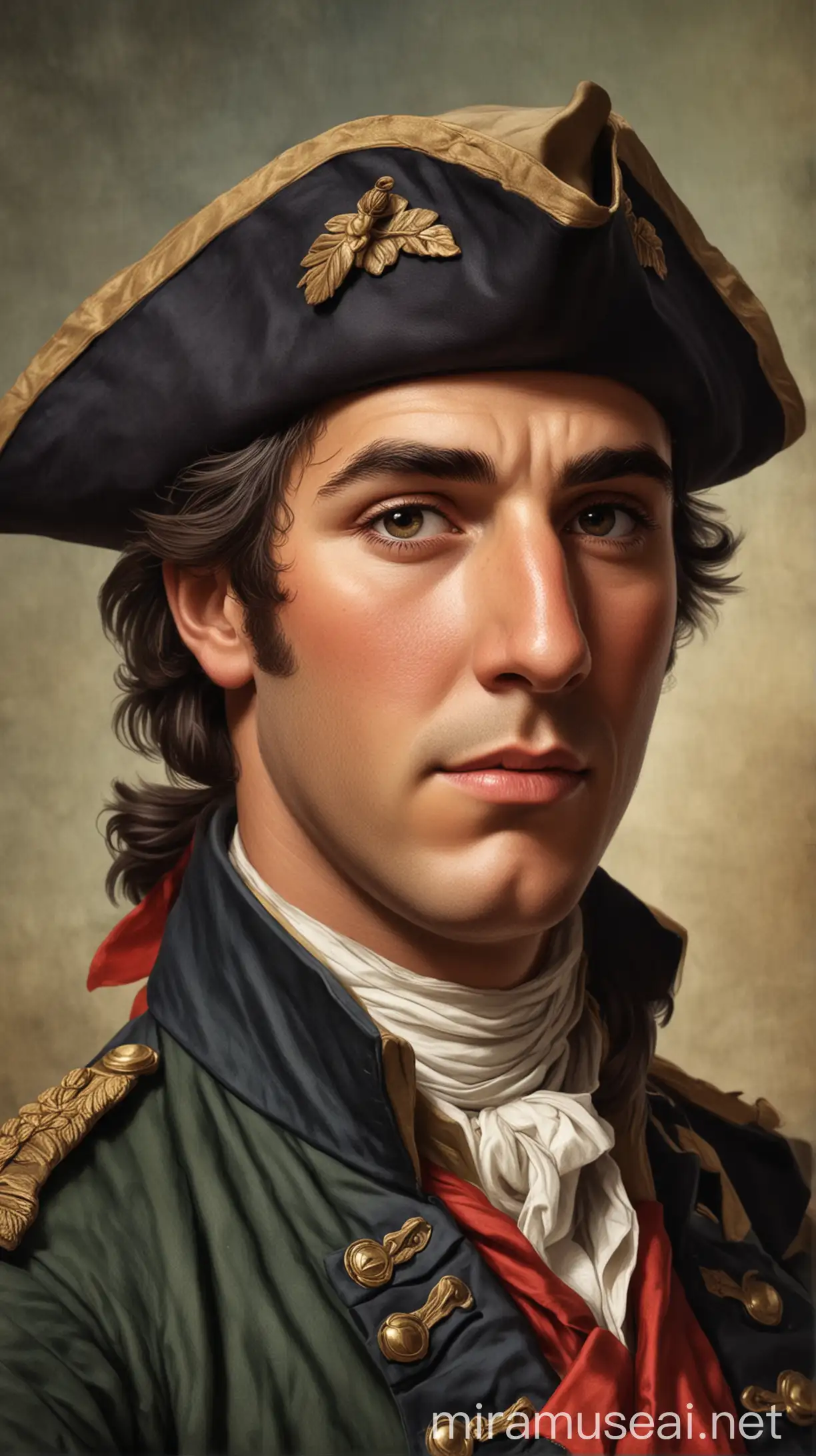 Hyper Realistic Portrait of Young Benedict Arnold Early Life and Ambitions