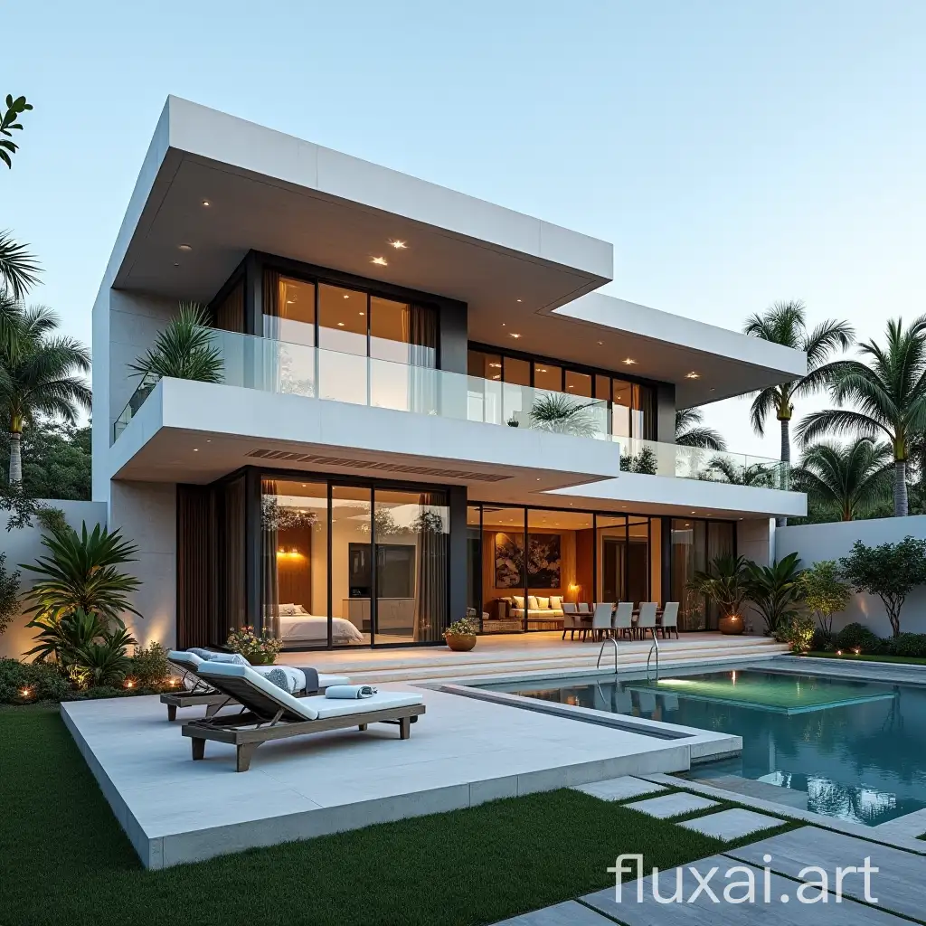 This is a luxury villa with modern design