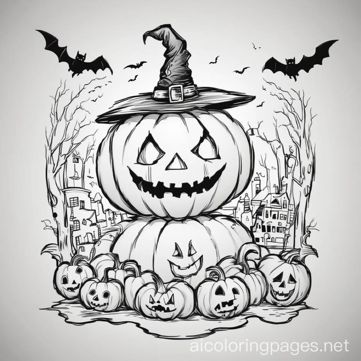 Spooky-Halloween-Coloring-Page-Easy-Line-Art-for-Kids