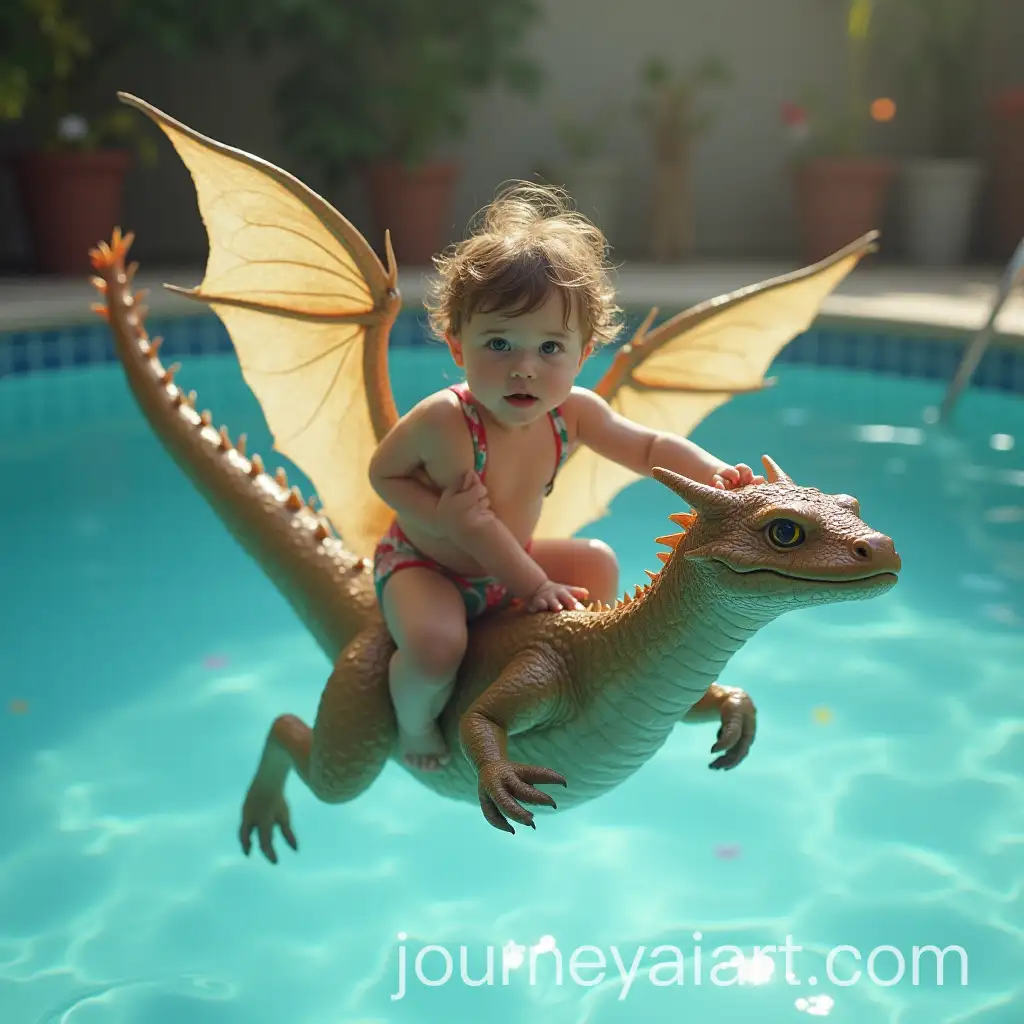 Child-Flying-on-Dragon-in-Swimming-Pool
