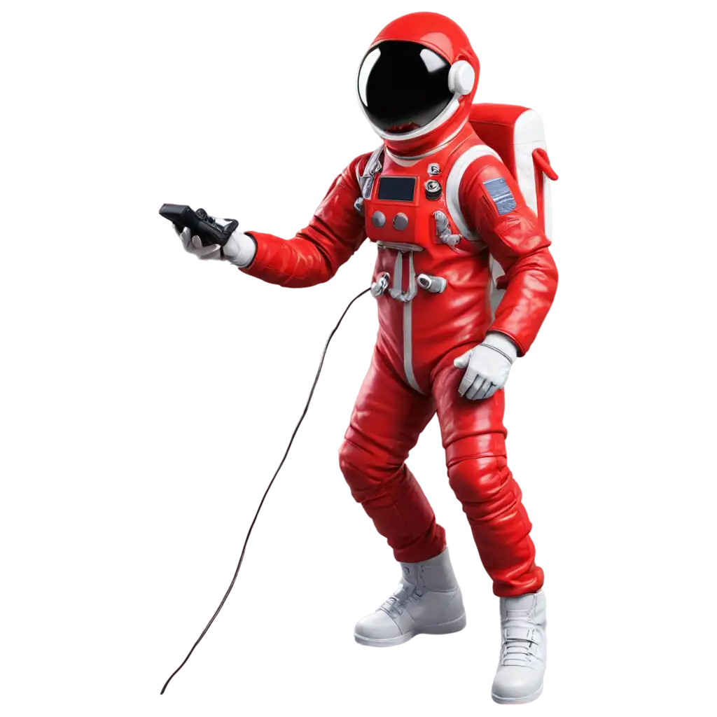 PNG-Image-of-Astronaut-Holding-a-Game-Controller-in-Red-Color-Theme