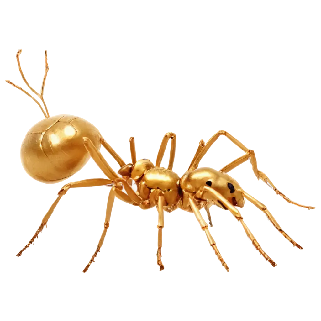 Gold-Ant-PNG-Image-Exquisite-Digital-Art-Featuring-a-Golden-Ant