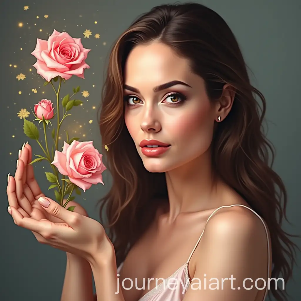 Woman-with-Roses-Emerging-from-Hand-in-Surreal-and-Elegant-Art-Style