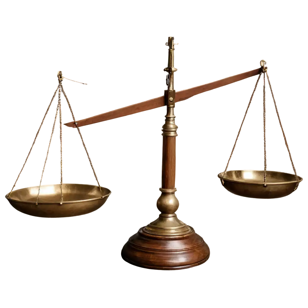 Balance-Scale-PNG-Image-with-Wooden-Base-and-Brass-Scales-Perfect-for-Digital-Use