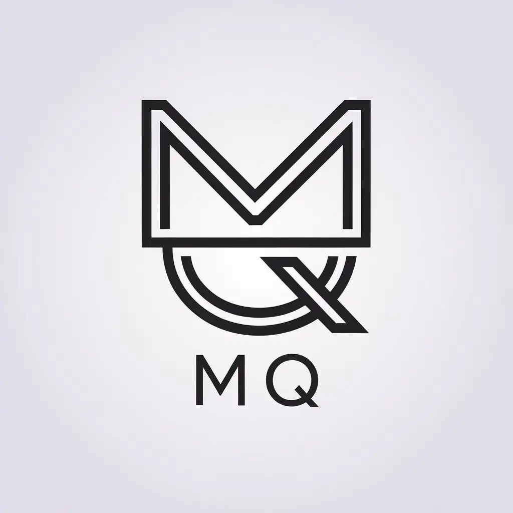 a vector logo design,with the text "MQ", main symbol:j,Minimalistic,clear background