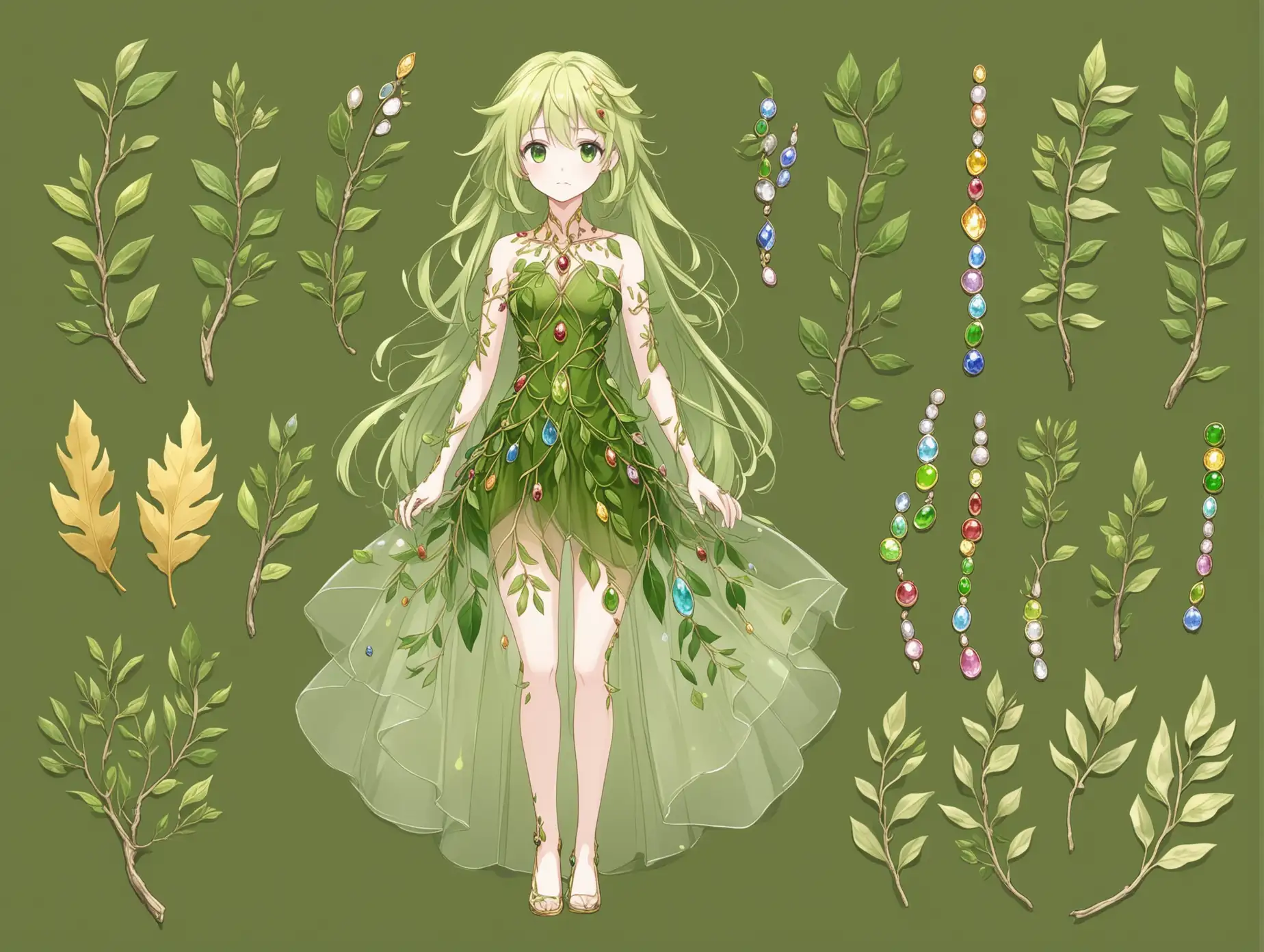 Female-Anime-Character-with-Green-Hair-and-Blonde-Highlights-in-NatureInspired-SemiTransparent-Dress