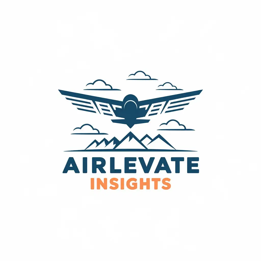 LOGO Design for AirLevate Insights Plane Symbol with Modern Travel Industry Theme