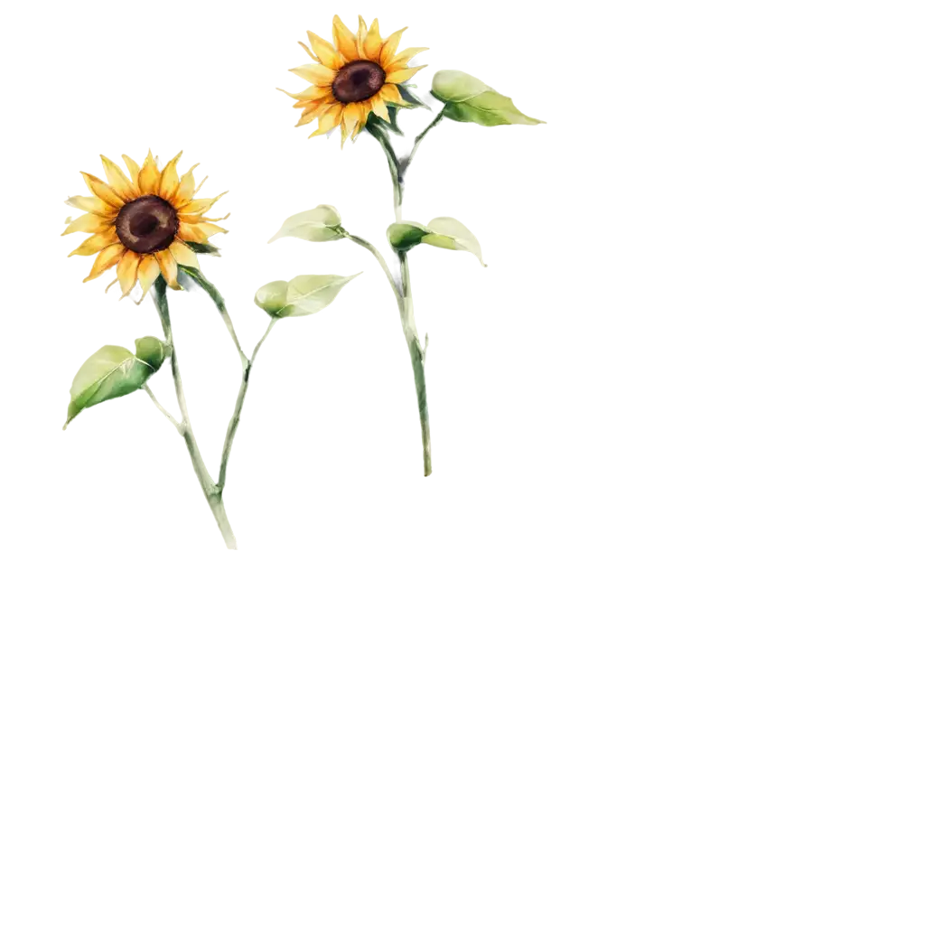 Sunflower-Watercolor-PNG-Image-HighQuality-Transparency-for-Creative-Projects