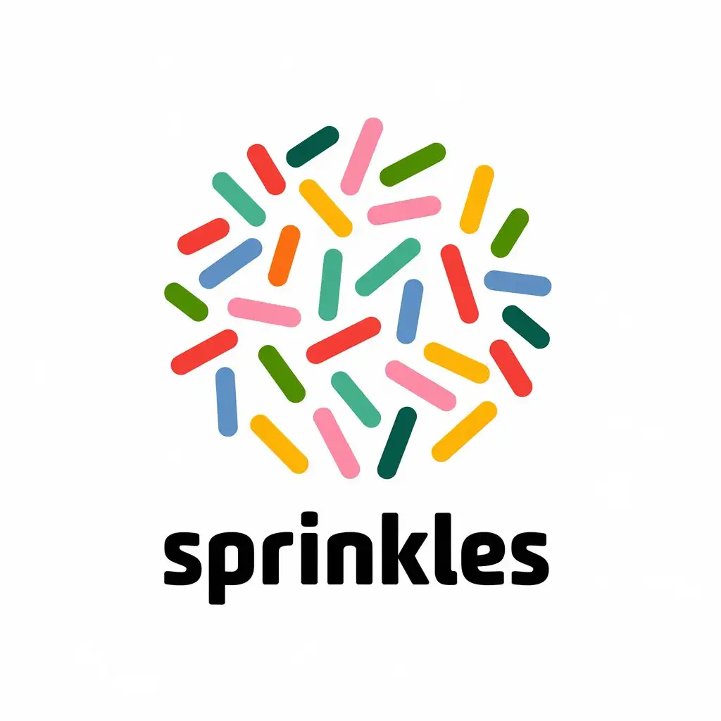 LOGO Design for Sprinkles Colourful Kawaii Sprinkles with White Background