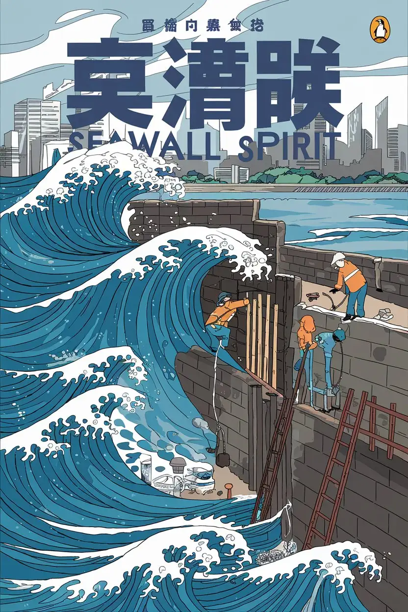 Construction-Workers-Building-Seawall-Picture-Book-Cover-Design