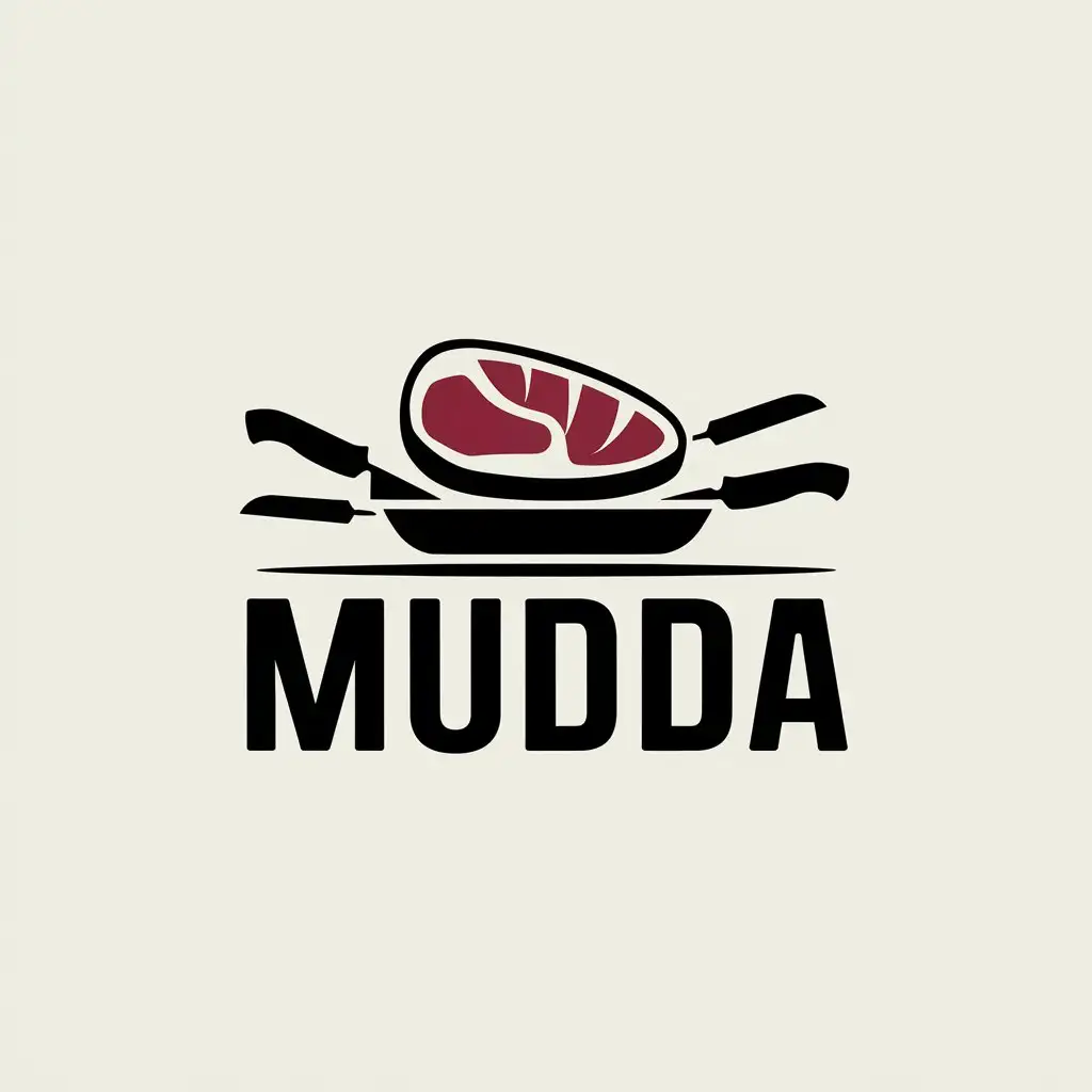 LOGO Design for Mudda Bold and Appetizing with a Slice of Meat and Steak Theme