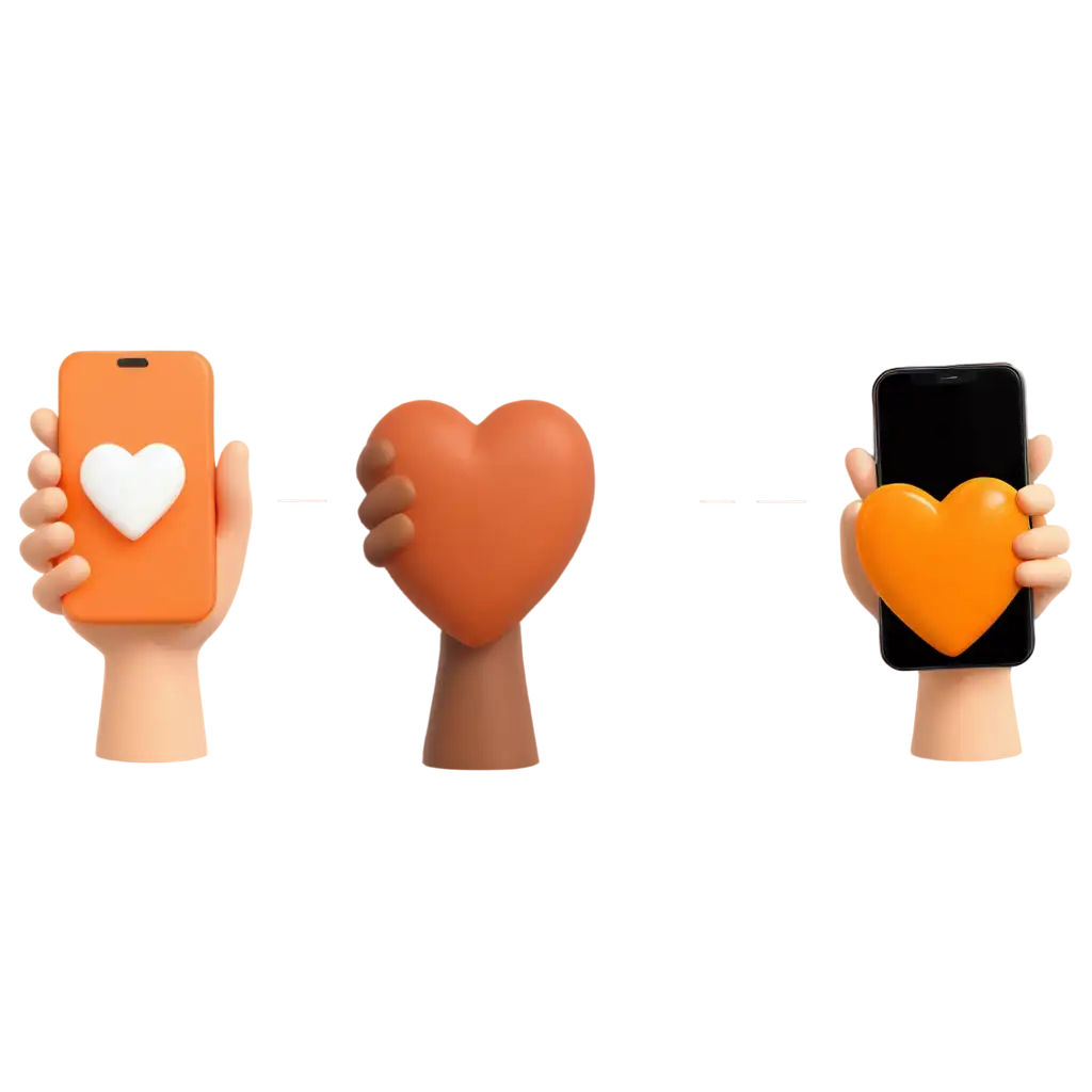 3D-PNG-Icon-for-Reviews-with-Heart-ThumbsUp-and-Phone-in-Orange-and-Beige-Colors