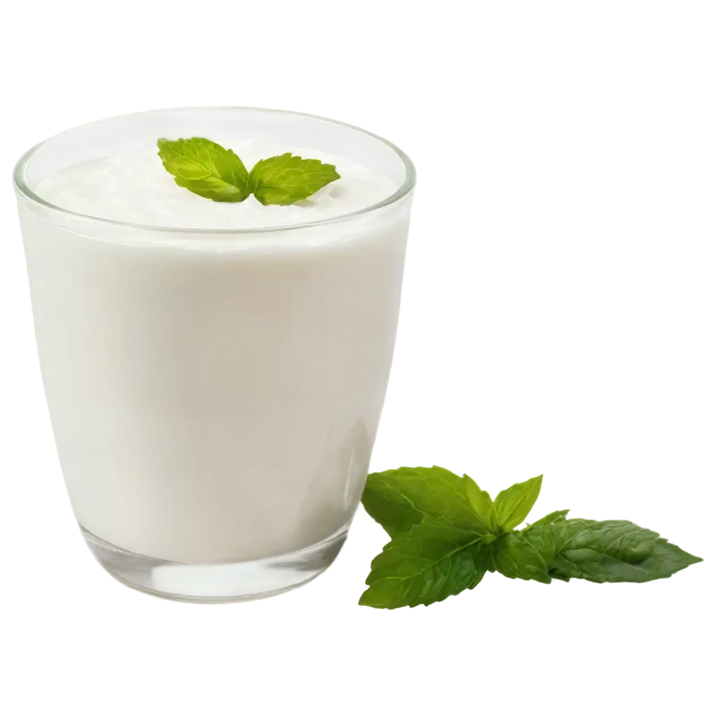 Turkish-Traditional-Drink-PNG-Image-Glass-Cup-of-Ayran-Kefir-or-Buttermilk-with-Mint