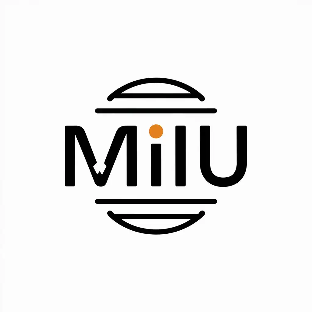 a vector logo design,with the text "Miu", main symbol:space,Minimalistic,be used in Internet industry,clear background