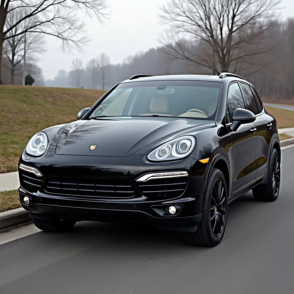 I am in a black Porsche Cayenne 2011