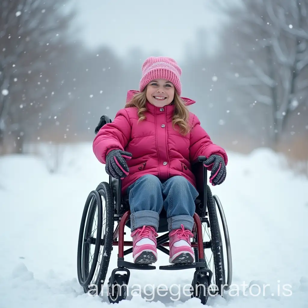 10YearAI-Art-Prompt-ExpansionOld-Girl-in-a-Wheelchair-Enjoying-Snowy-Winter-Day