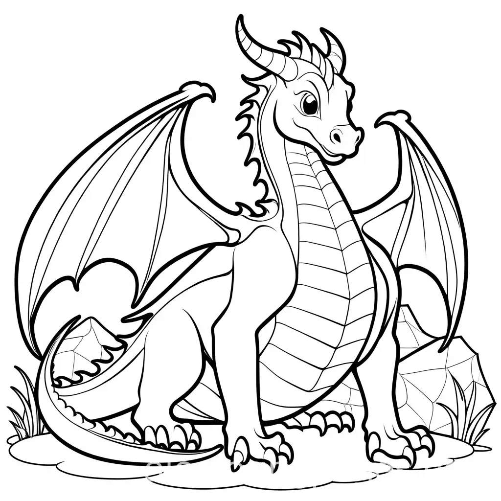 Dragon-Coloring-Page-in-Black-and-White-for-Kids