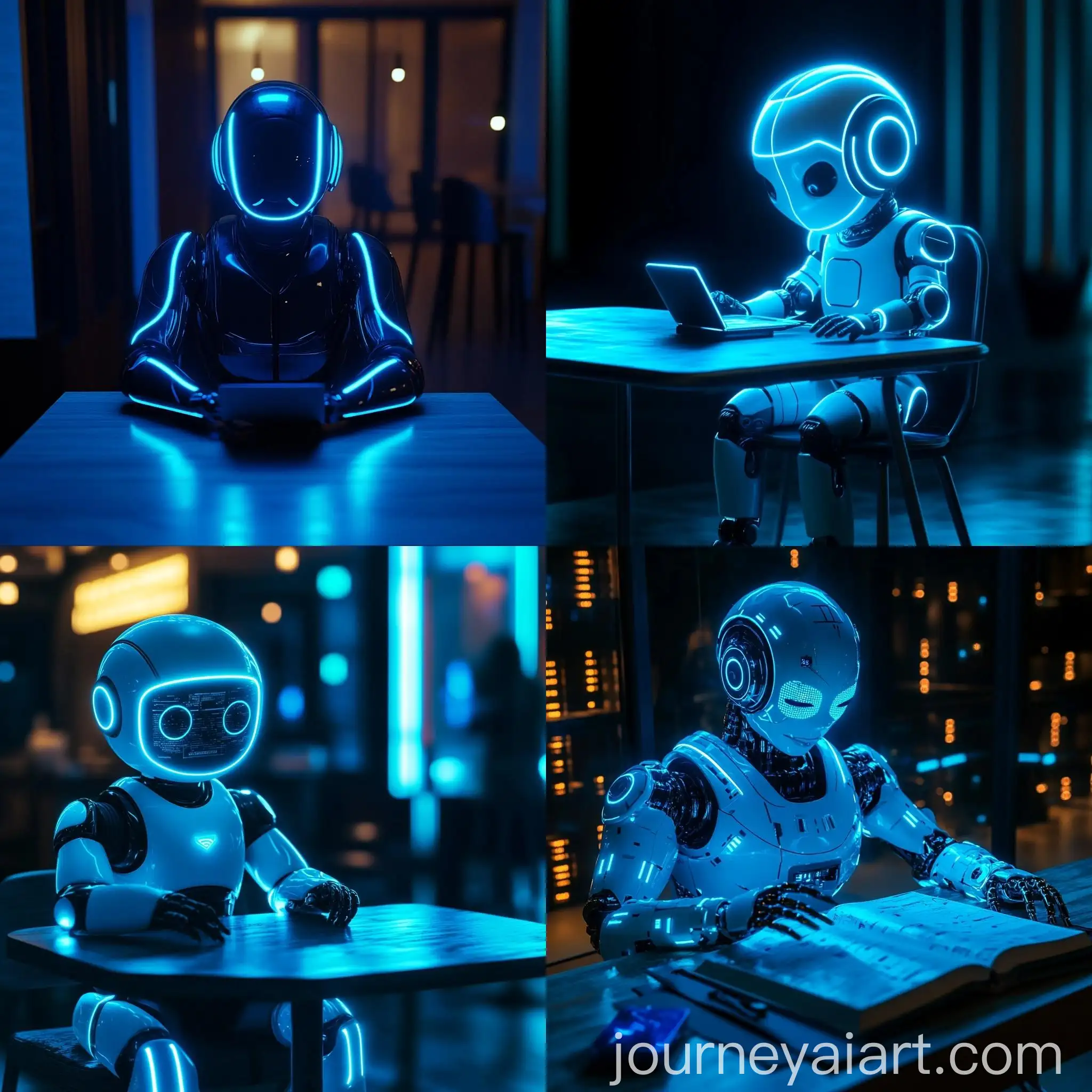 Artificial-Intelligence-Robot-Learning-at-Neonlit-Table