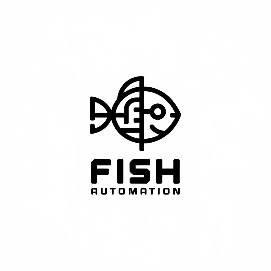 LOGO Design for Fish Automation Half Fish Half Electronics Symbol for Technology Industry