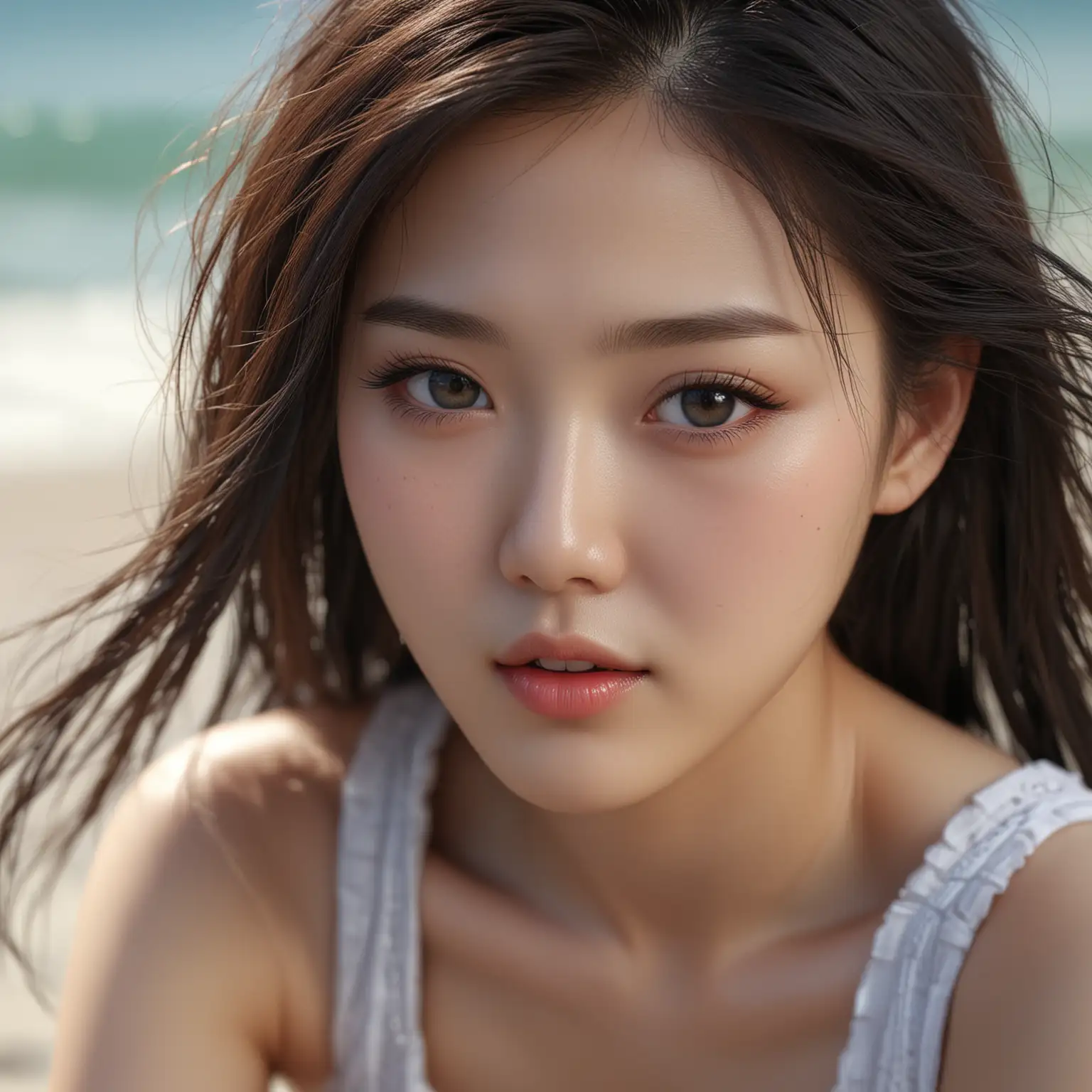 Beautiful-Chinese-Girl-Sitting-on-Beach-Ultra-High-Res-Photorealistic-Portrait