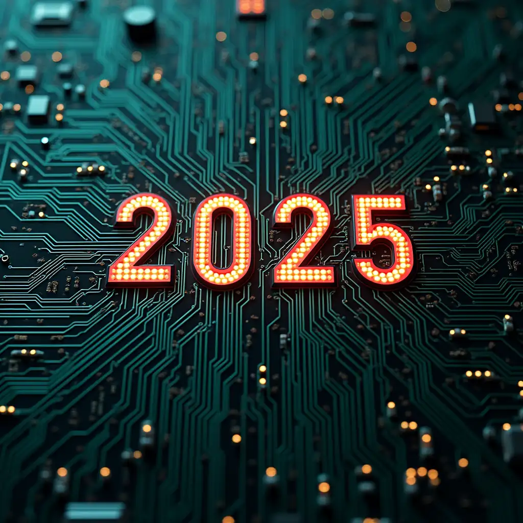 could it create an image inside a circuit board, where some components were the numbers 2025