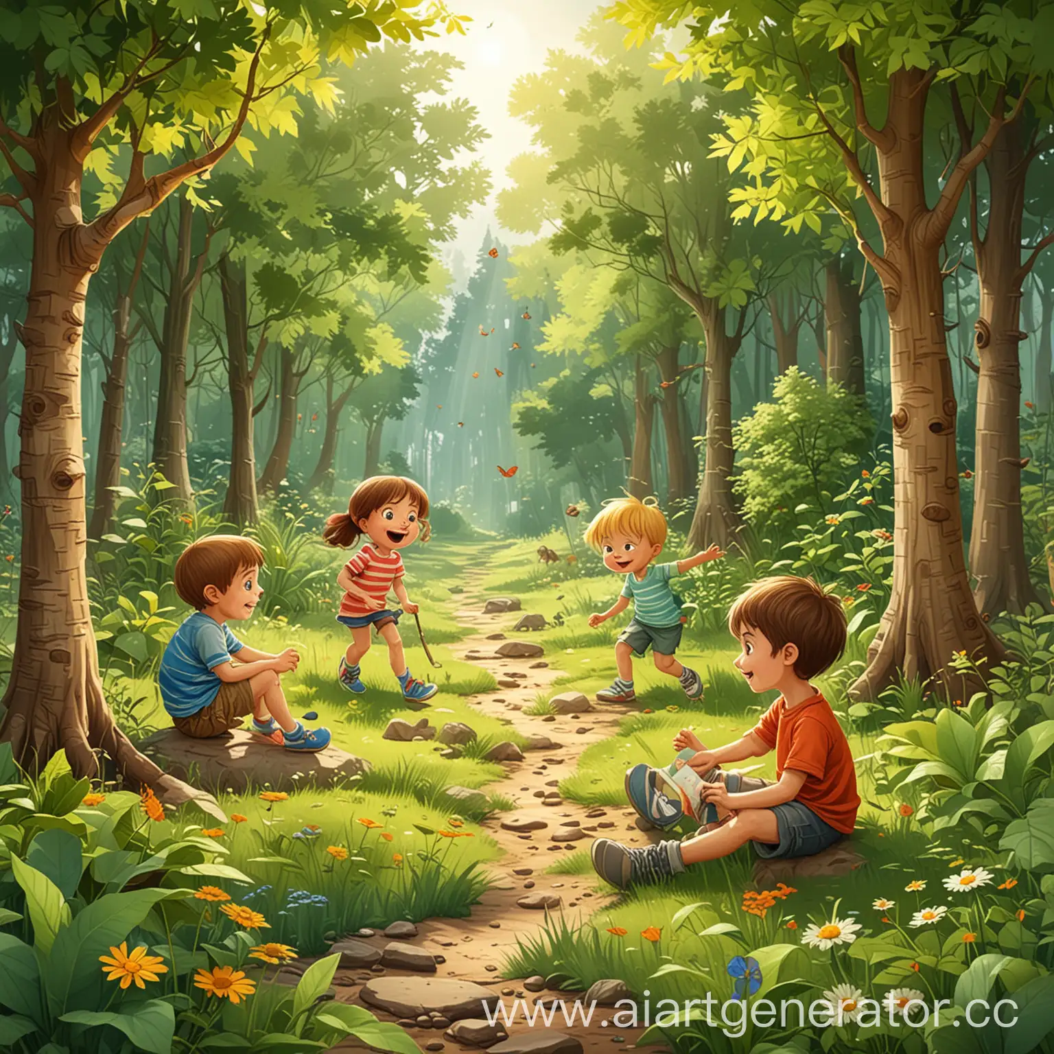 Children-Playing-in-Cartoon-Nature-Scene