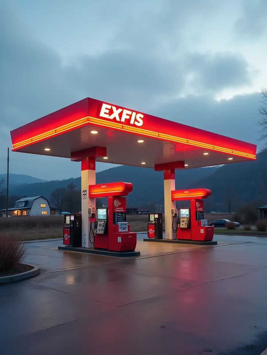 Fuel gas station, EXFIS name, logo