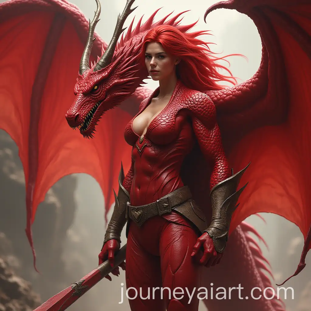 Fantasy-Art-of-Female-Red-Robust-Dragonborn