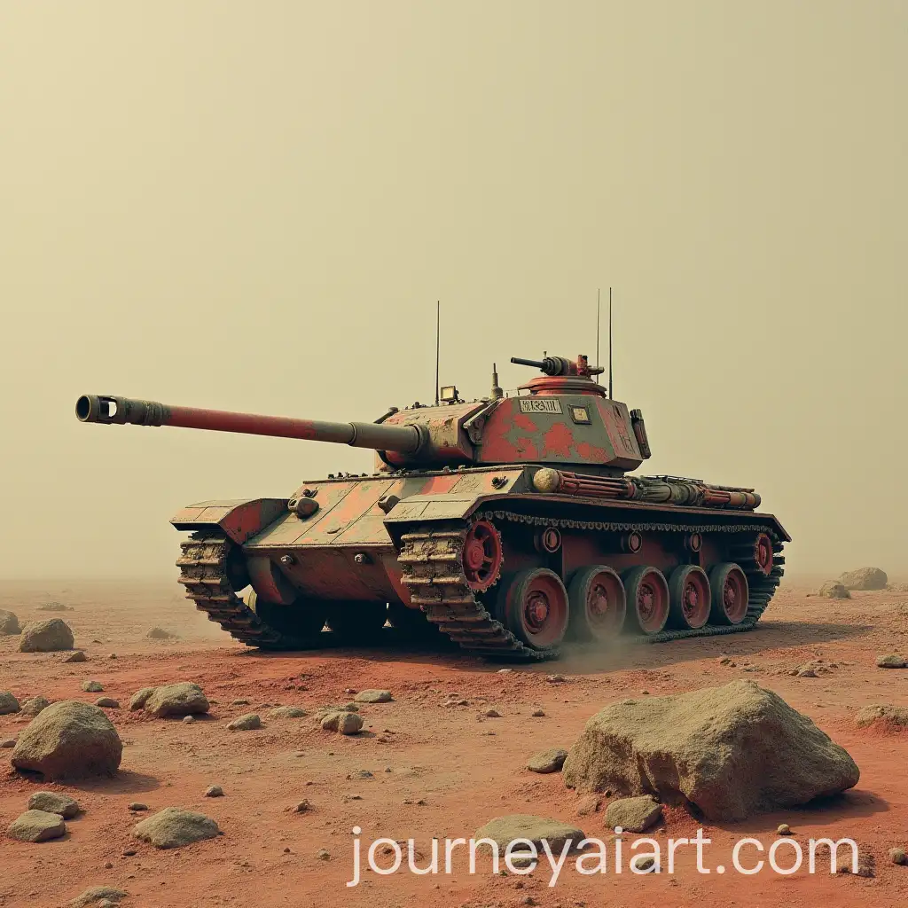 Tank-Blending-with-Rock-in-Beksinski-Art-Hell-Landscape