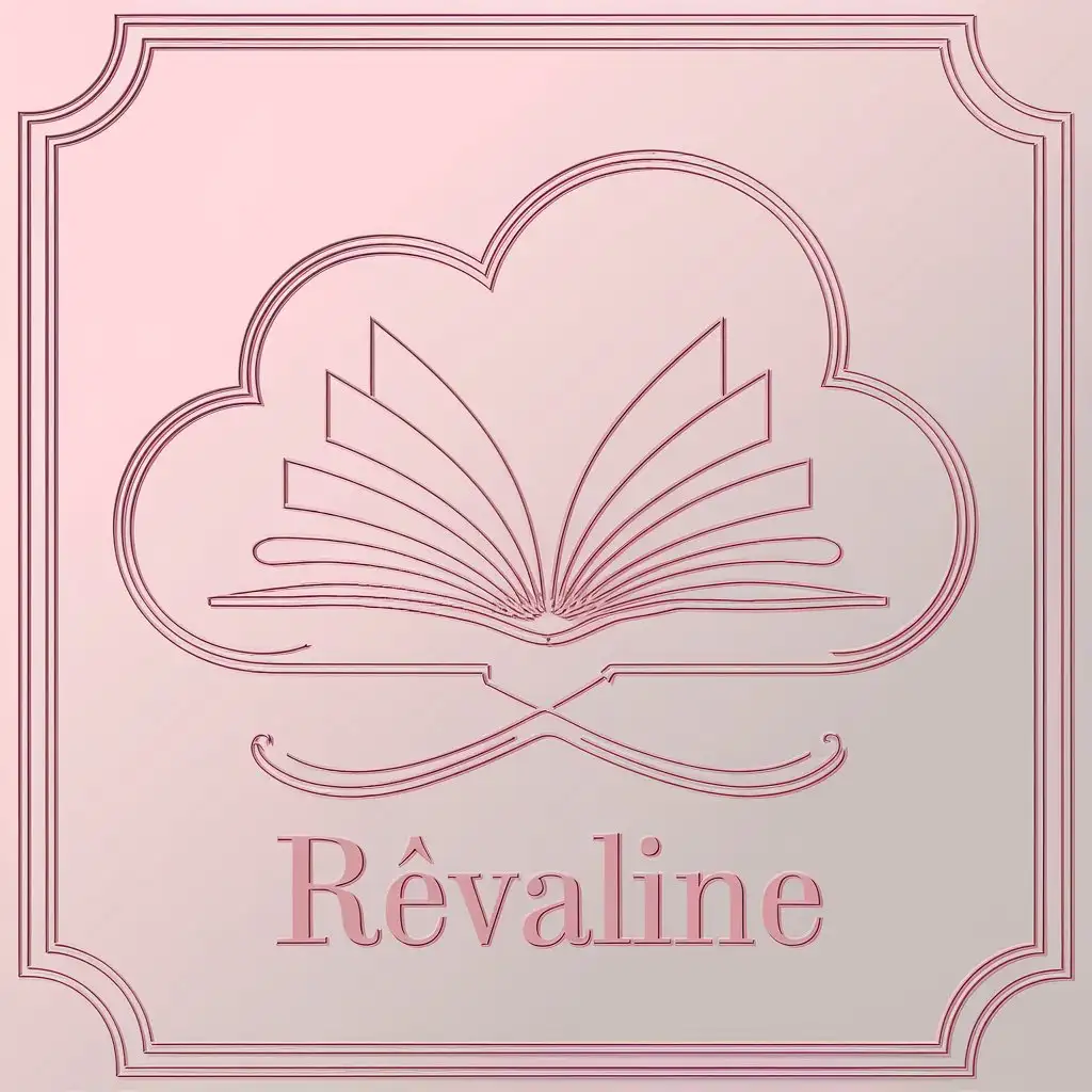 LOGO Design for Rvaline Book Publisher with Soft Cloud and Pastel Pink Theme