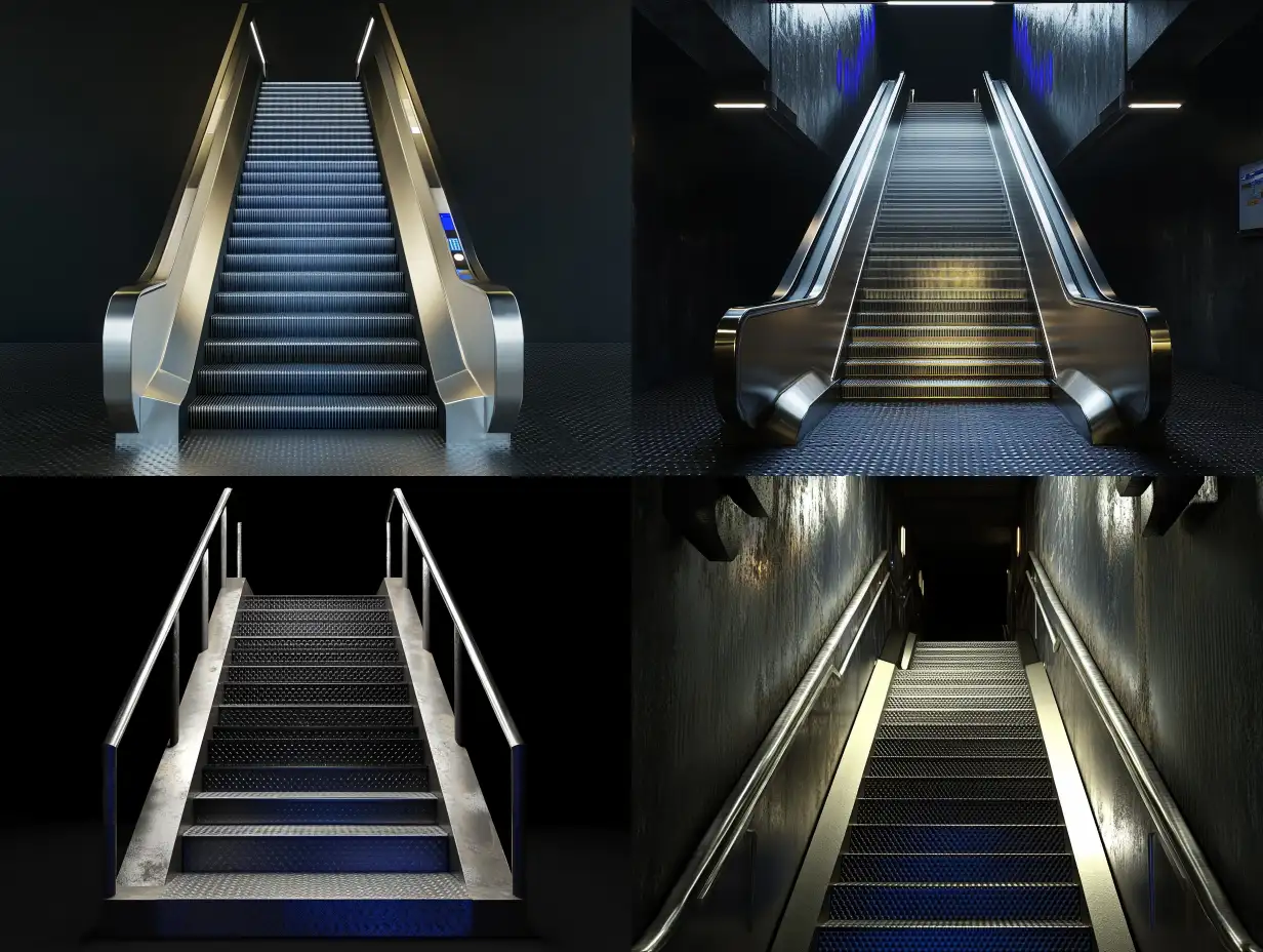 Modern-Train-Station-Stairs-on-Black-Background