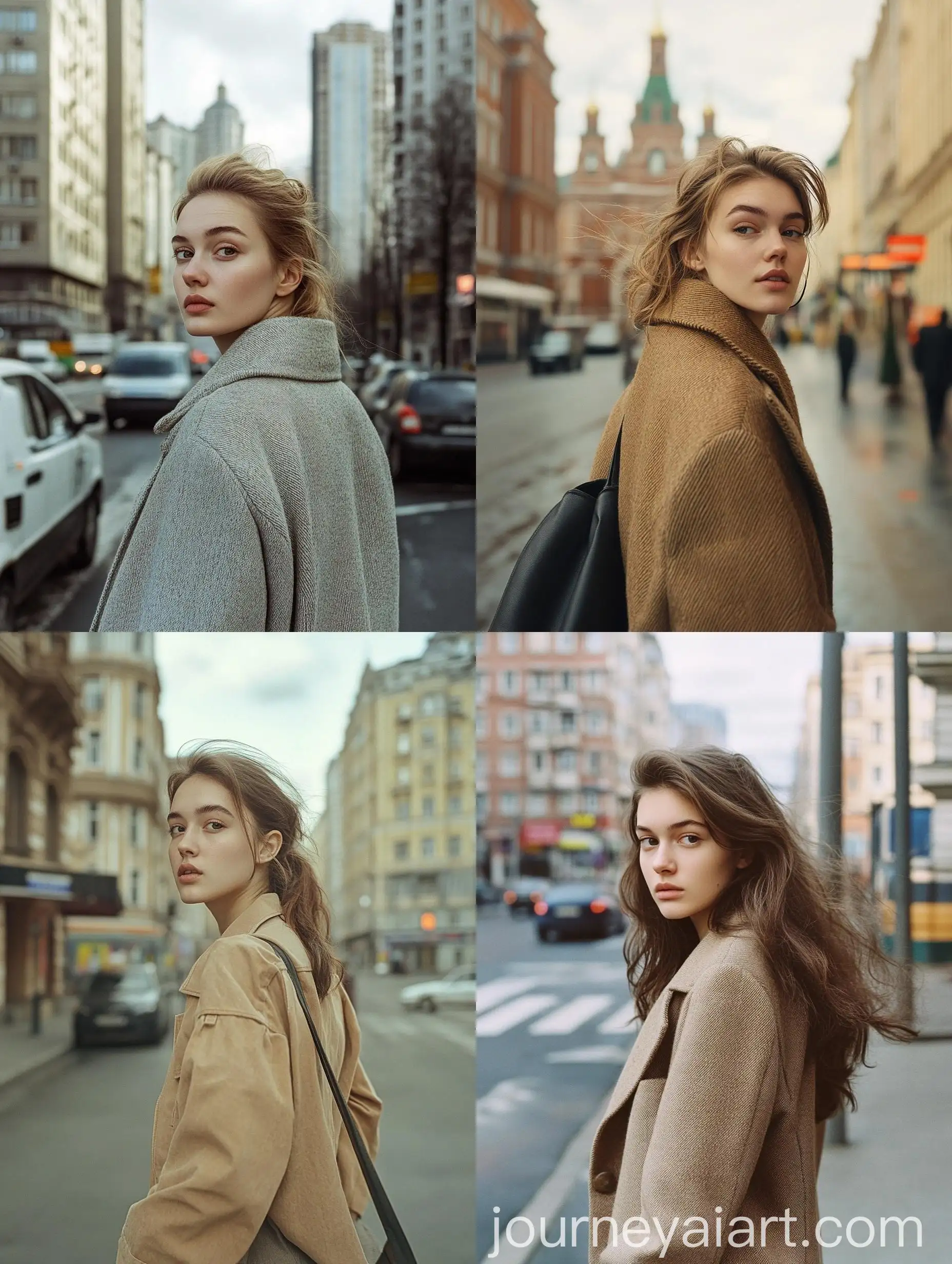 Model-Walking-on-Moscow-City-Street-Urban-Portrait-Photography