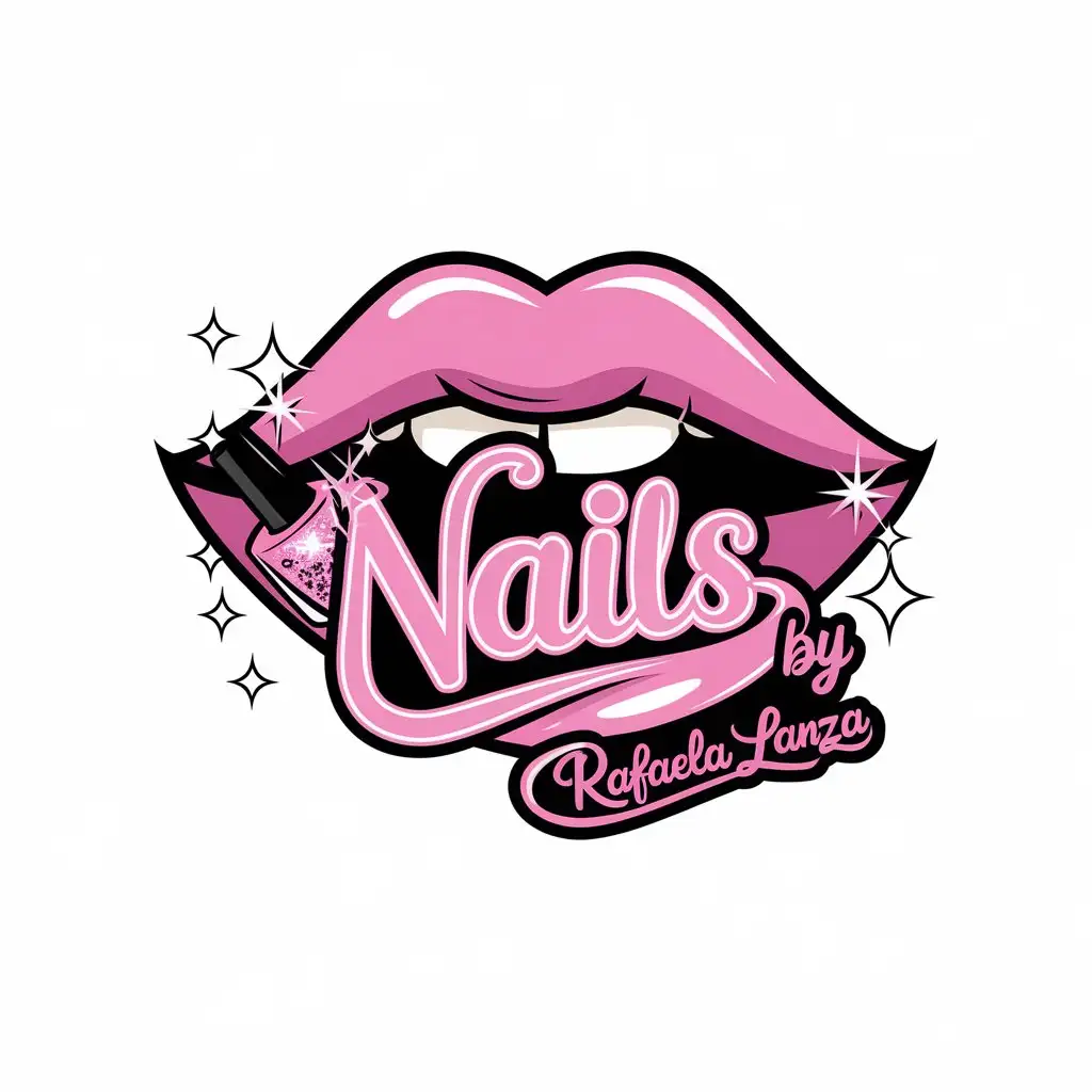 LOGO-Design-for-Nails-by-Rafaela-Lanza-Shiny-Lips-and-Sparkling-Nail-Polish-Theme