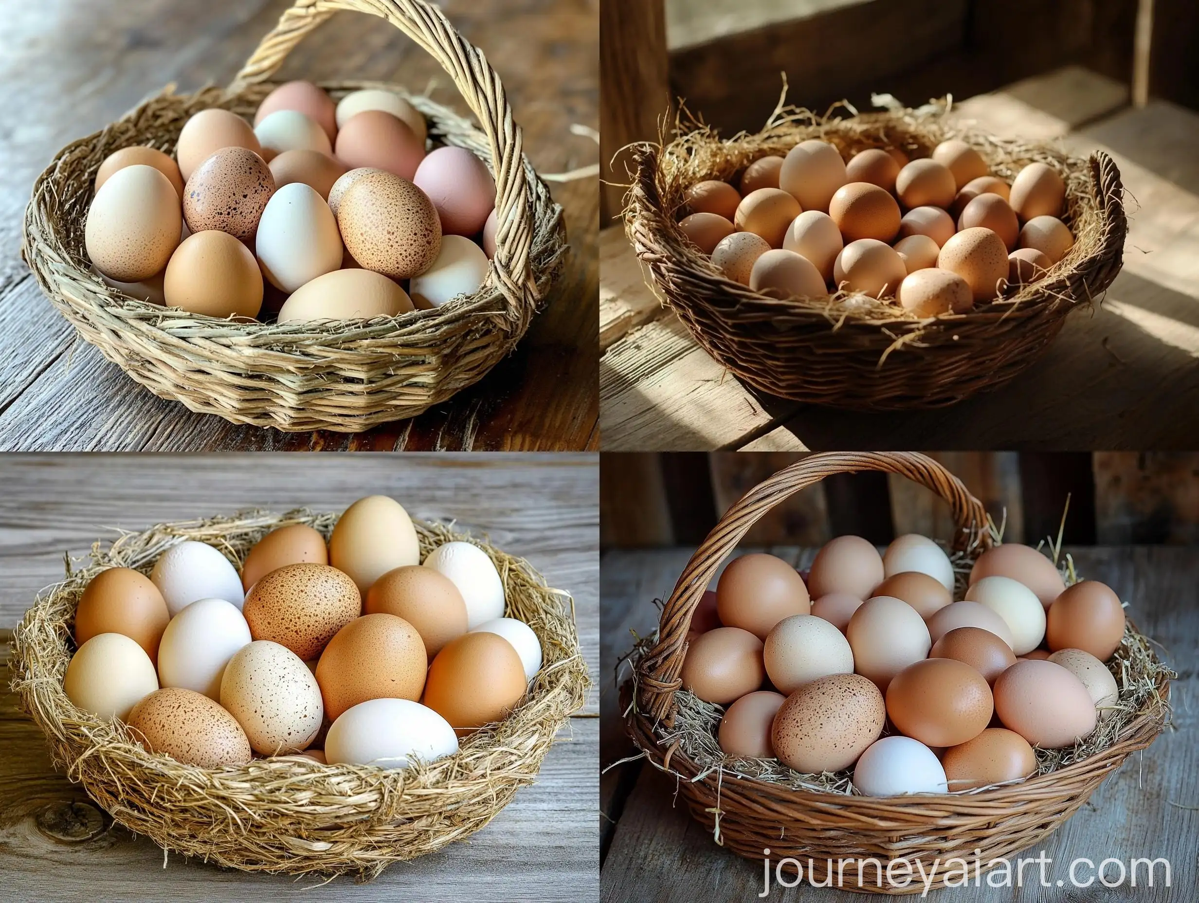 Rustic-FarmFresh-Chicken-Eggs-in-Wicker-Basket