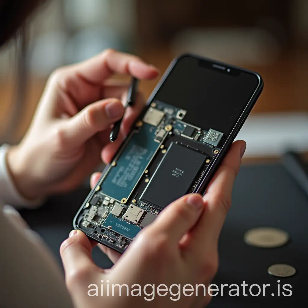 Person-Repairing-Smartphone-or-Using-Refurbished-Device