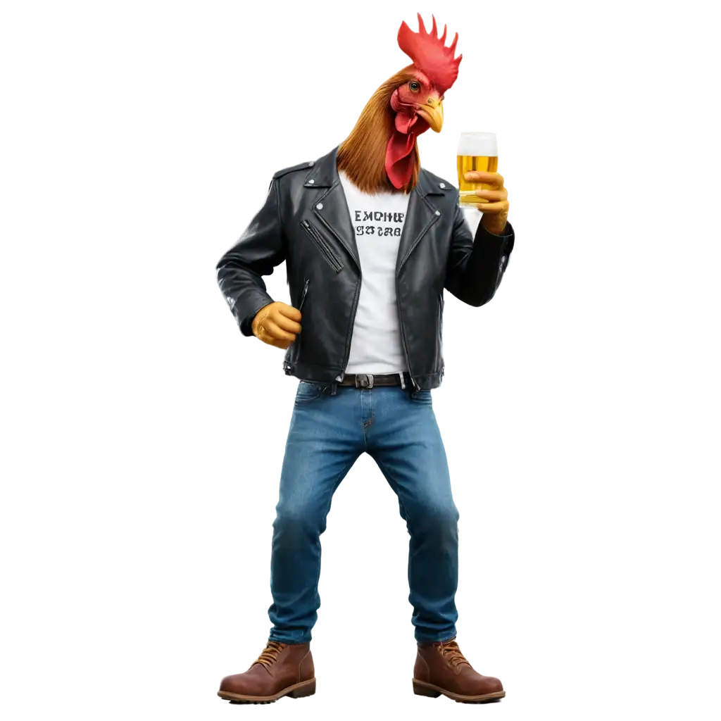 Stylish-Rooster-in-Leather-Jacket-and-Jeans-Drinking-Beer-PNG-Image-for-Creative-Projects