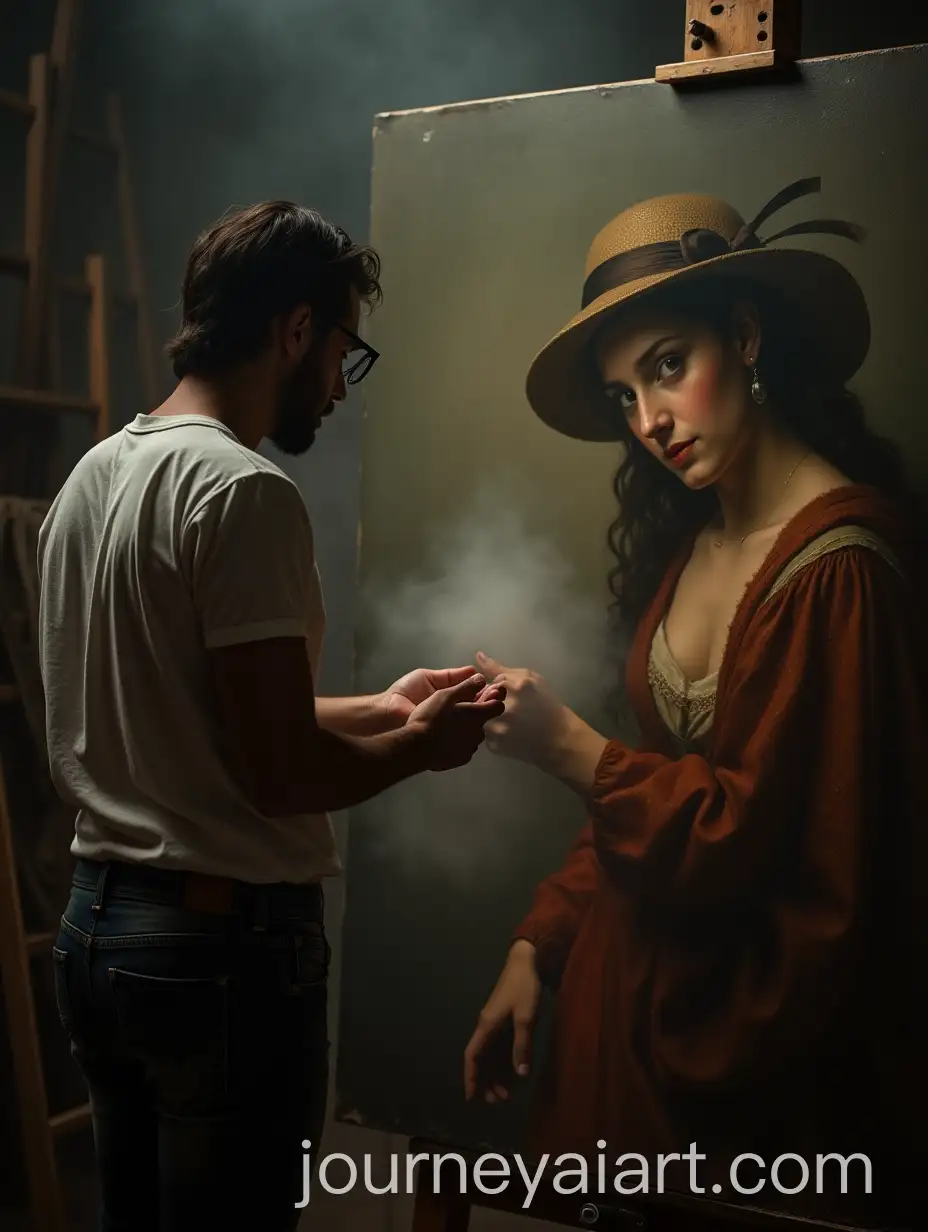 19th-Century-Portrait-of-a-Lady-Comes-to-Life-in-an-Artists-Studio