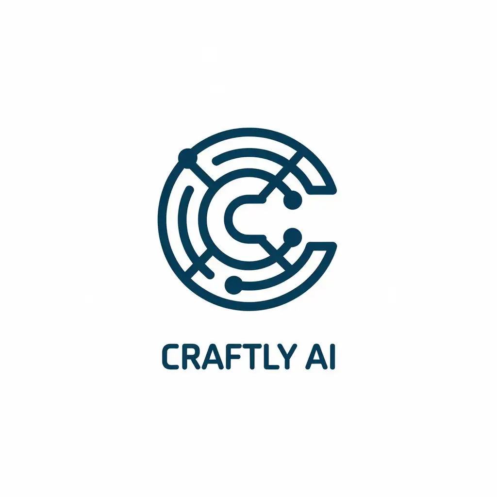 a vector logo design,with the text "Craftly AI", main symbol:A sleek, modern logo combining a stylized "C" with an abstract AI
representation. 
Symbolism: Represents the fusion of art and technology.,Moderate,be used in Technology industry,clear background