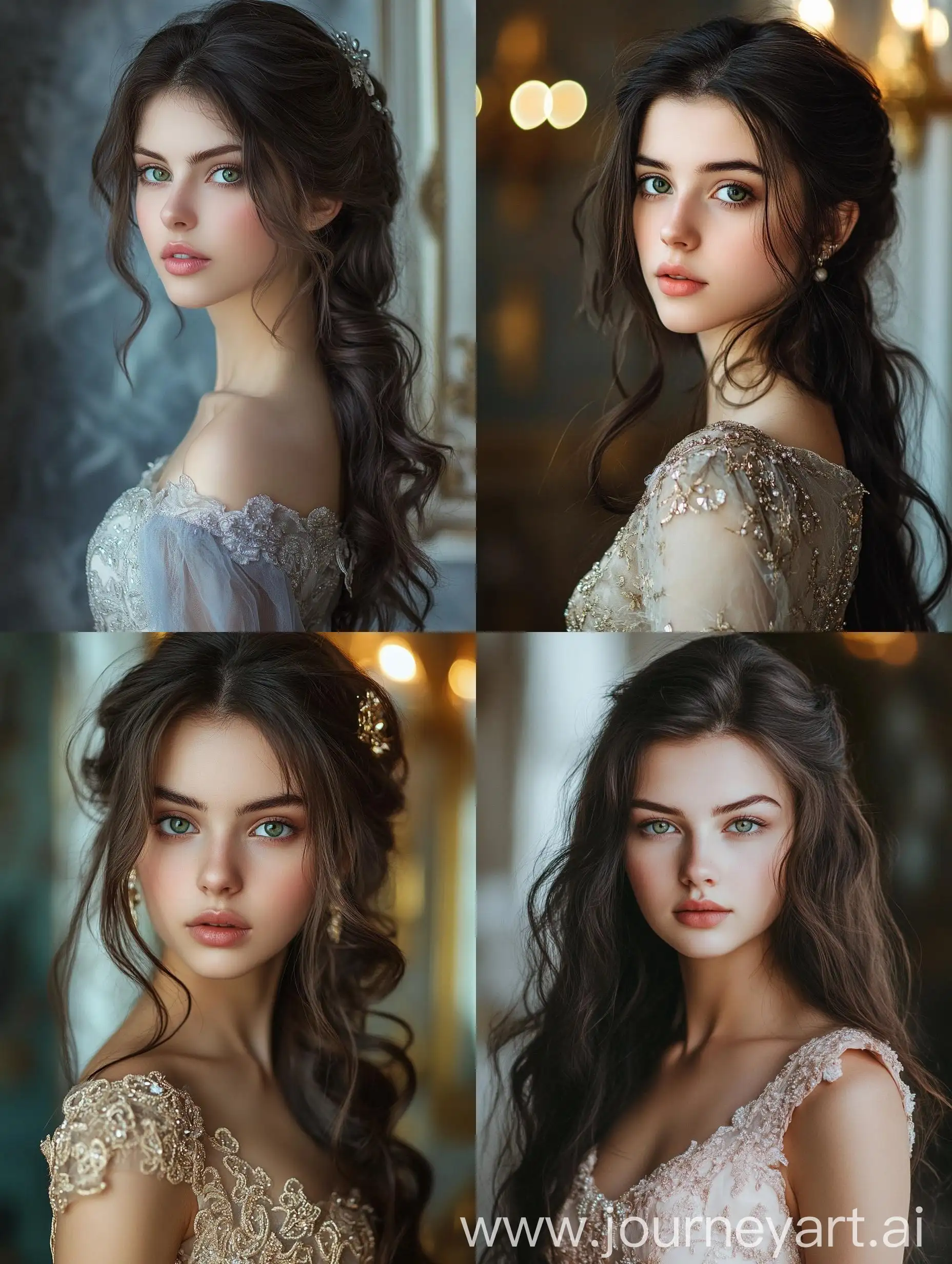 Palace-Maid-of-Honor-with-Elegant-Hairstyle-and-Green-Eyes