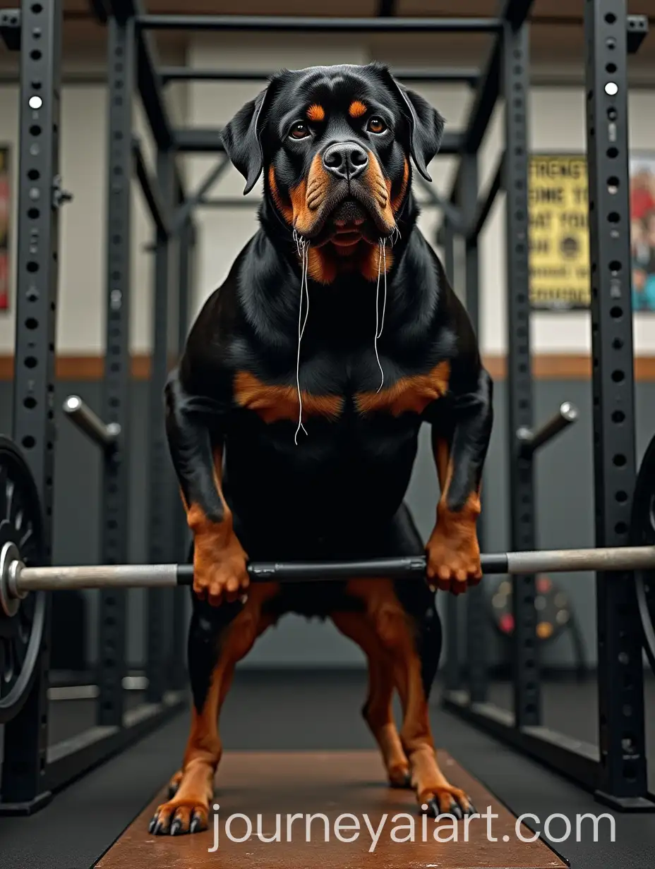 Rottweiler-Dog-Lifting-Weights-in-Gym-Building-Strength-and-Muscle